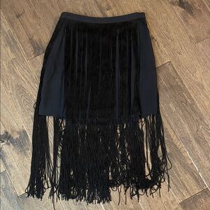 Candela Black Fringe Skirt